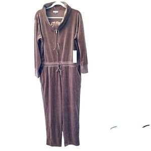 NWT Calvin Klein beige polyester blend jumpsuit size L